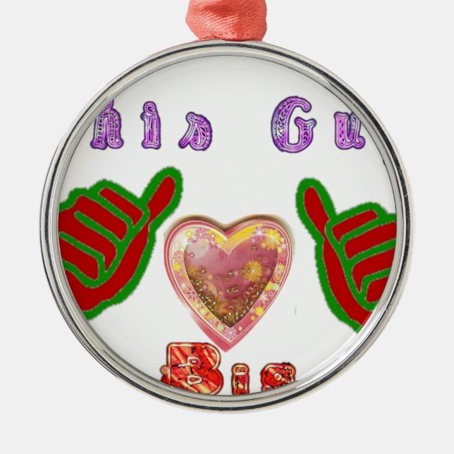 This Guy Loves Big Gift Art Print Metal Ornament (Front)