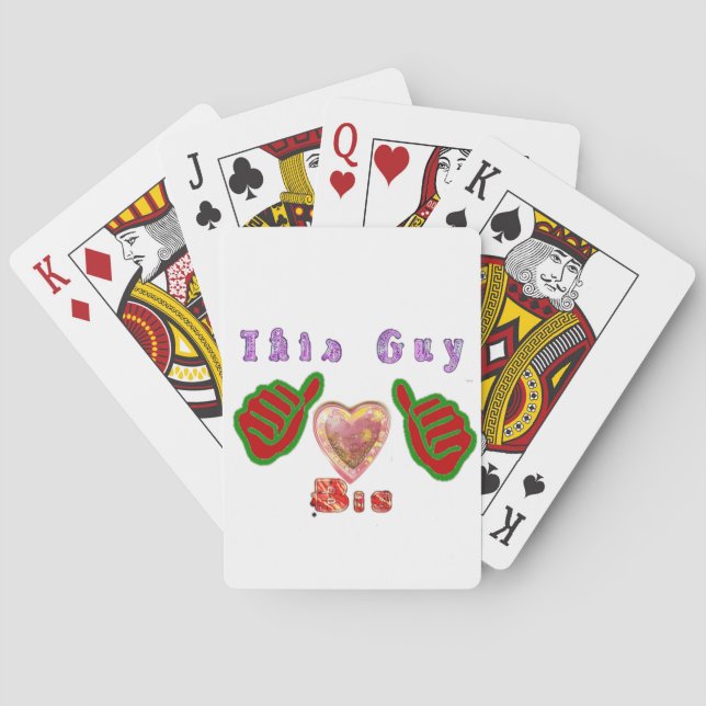 This Guy Loves Big Gift Art Print Poker Cards (Back)