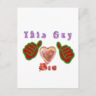 This Guy Loves Big Gift Art Print Postcard