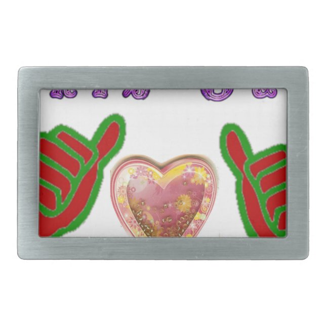 This Guy Loves Big Gift Art Print Rectangular Belt Buckle (Front)