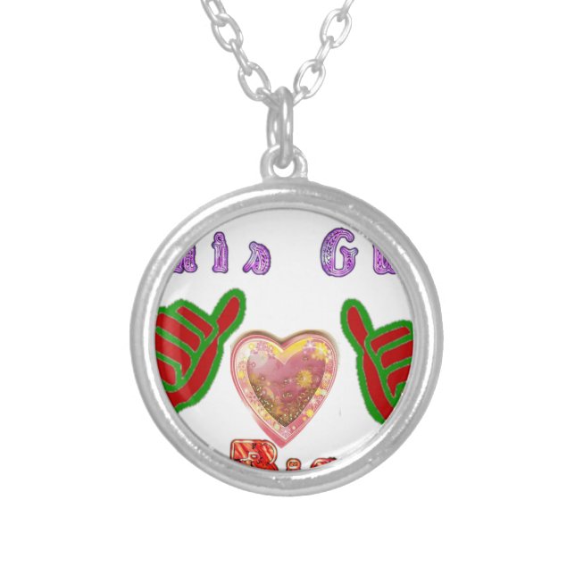 This Guy Loves Big Gift Art Print Silver Plated Necklace (Front)
