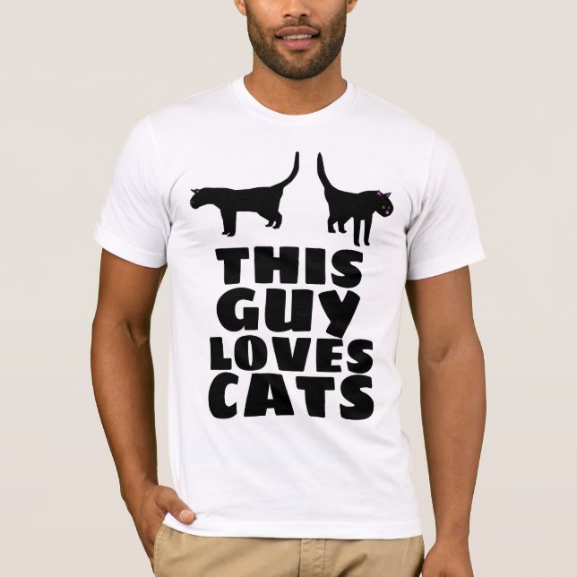 THIS GUY LOVES CATS, Men's Cat T-shirts (Front)