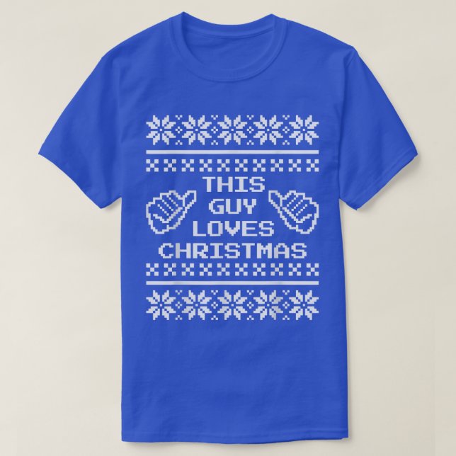 This Guy Loves Christmas Ugly Sweater Pattern Piel (Design Front)