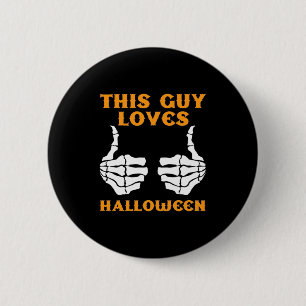 This Guy Loves Halloween Button