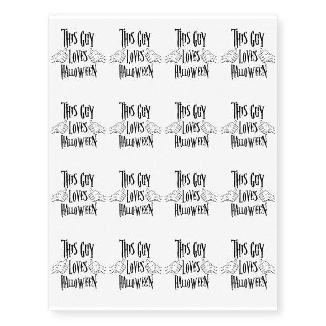 This Guy Loves Halloween Halloween Costume Ideas Temporary Tattoos (Front)