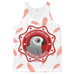 This Guy Loves His African Grey All-Over Printed Unisex Tank