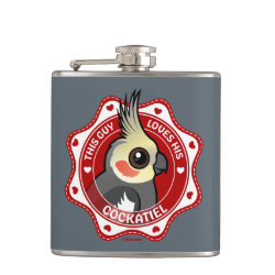 This Guy Loves His Cockatiel Vinyl Wrapped Flask, 6 oz.
