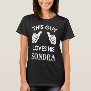 This guy loves his SONDRA  valentine heart belongs T-Shirt