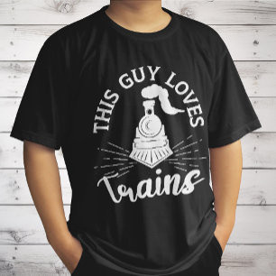 This Guy Loves Trains Railroad Lover Funny Train T-Shirt
