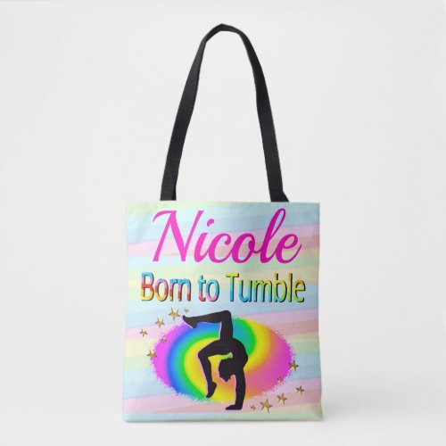 THIS GYMNAST WAS BORN TO TUMBLE TOTE BAG