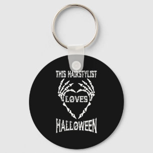 this hairstylist loves halloween tshirts keychain