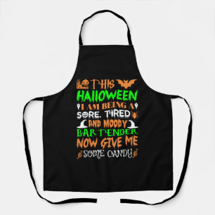 This Halloween Tired Moody Bartender Candy Apron