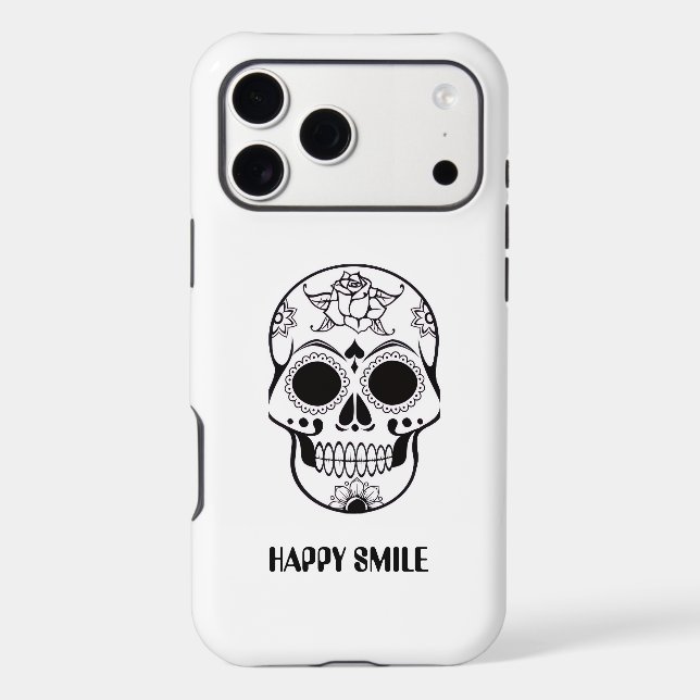 This Happy Smile Skull design  iPhone Case (Back)