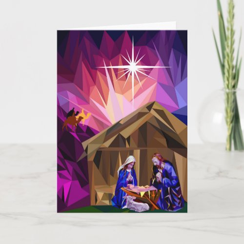 This Holy Night Christmas Nativity Greeting Card