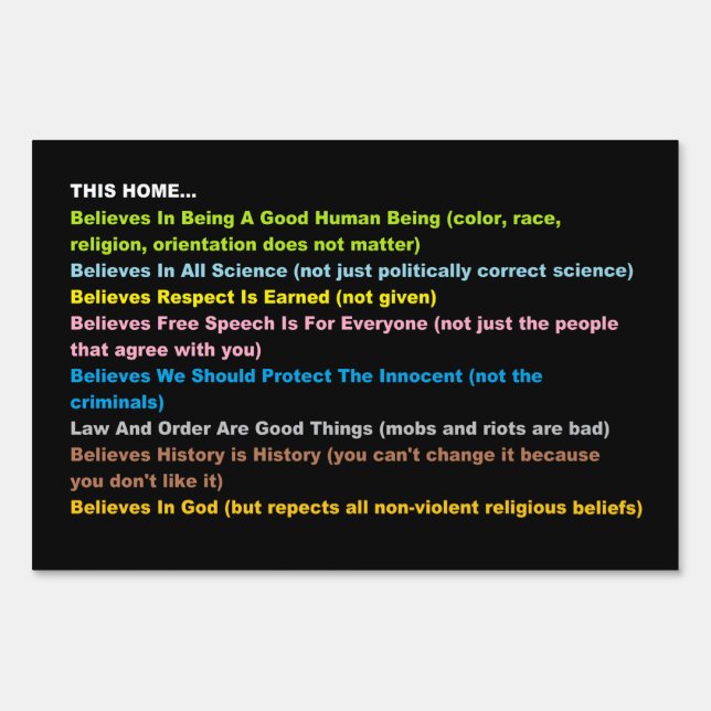 This Home Believes Sign (Front)