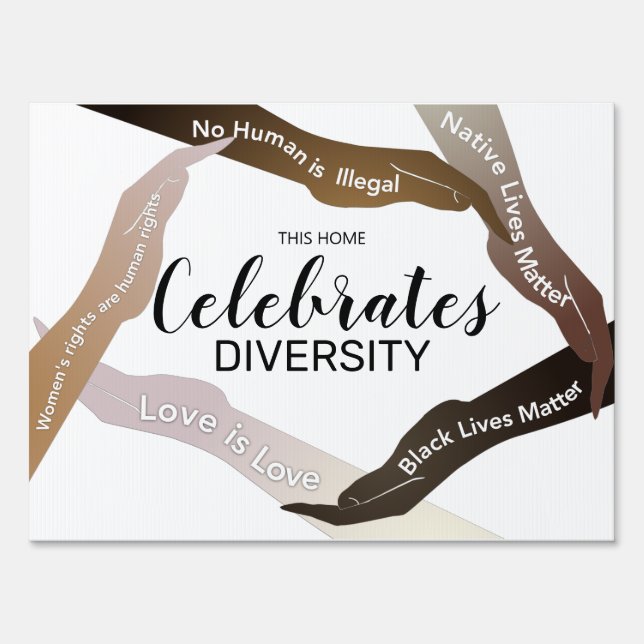 This Home Celebrates Diversity Sign (Front)