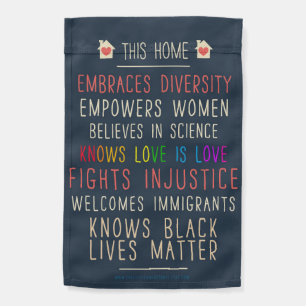 This Home Embraces Diversity Garden Flag