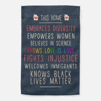This Home Embraces Diversity Garden Flag