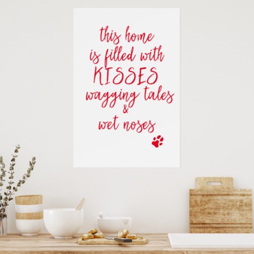 This home is filled  Cute Dog Quote Poster