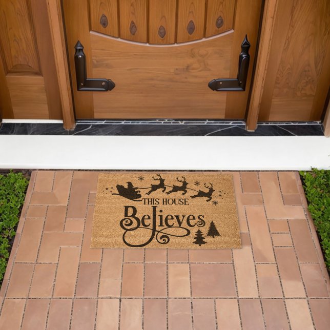 This House Believes Christmas Fiber Doormat (Insitu (Outdoor))