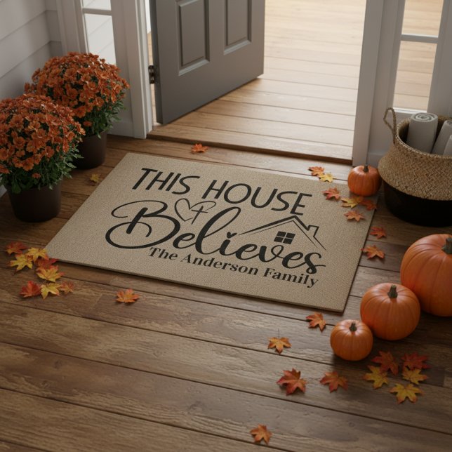 This House Believes Custom Christian Doormat (This House Believes Custom Christian Doormat)