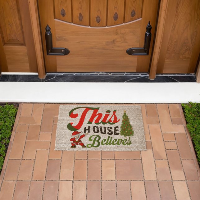 This House Believes Dabbing Santa  Fiber Doormat (Insitu (Outdoor))