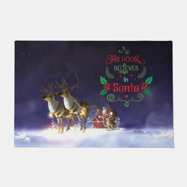 This House Believes In Santa Doormat (Front)