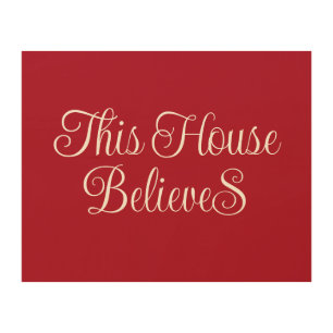 This House Believes Red & White Christmas Wood Wall Art