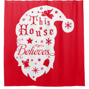 This House Believes Santa Silhouette Shower Curtain