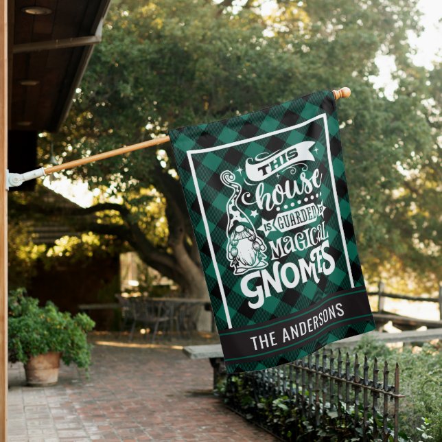 This House is Guarded By Magical Gnomes Custom House Flag (In SItu)