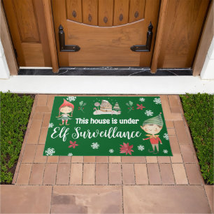 This House is Under Elf Surveillance Christmas Doormat