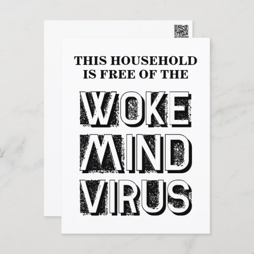 This Household is Free of Woke Mind Virus Custom Postcard