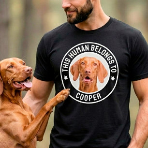 This Human Belongs To Dog / Cat Name, Custom Photo T-Shirt