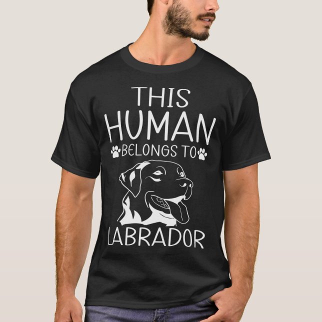 This Human Belongs to Labrador Cute Labrador  Men  T-Shirt (Front)