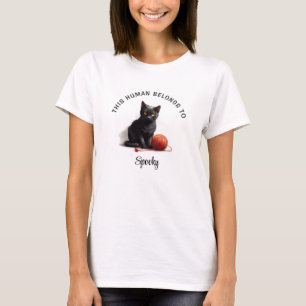 This Human Belongs To Personalized Cat T-Shirt