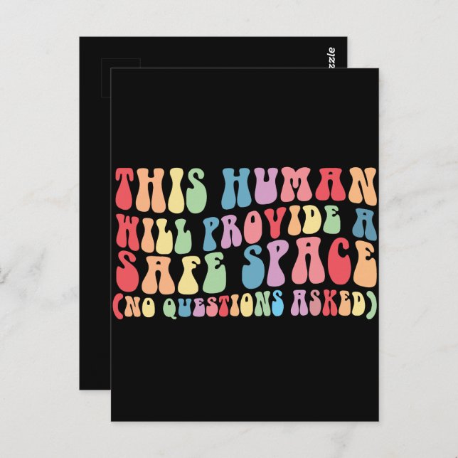 This Human Will Provide A Safe Space Gay LGBTQ Postcard (Front/Back)