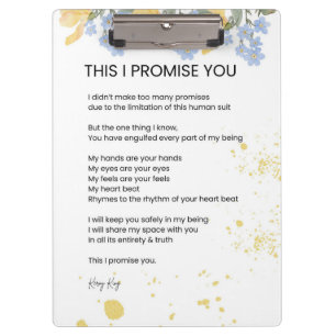 This I Promise You - Love Poem Poetry Clipboard