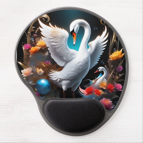 This image is of a swan and it is absolutely fant gel mouse pad