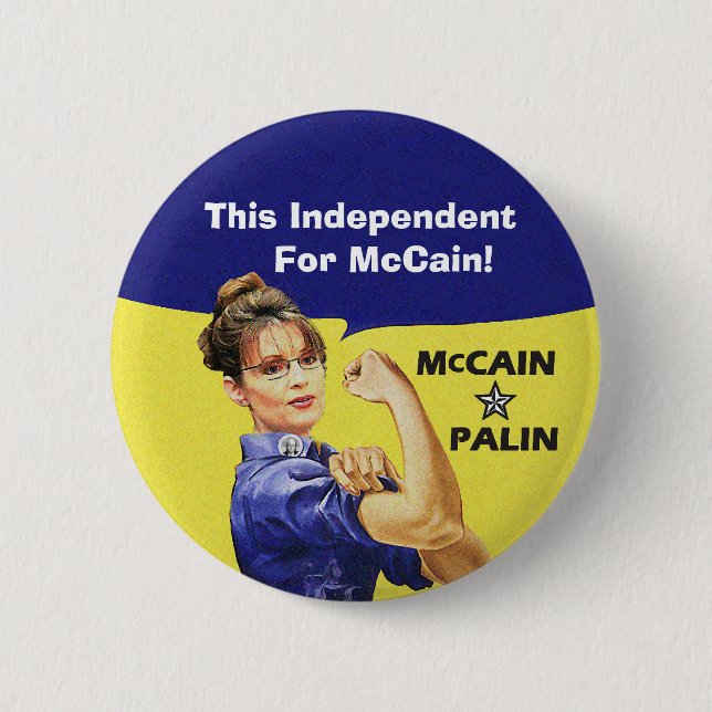 This Independent For McCain! Pinback Button (Front)