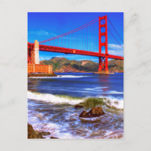 This is a 3 shot HDR image of the Golden Gate Postcard