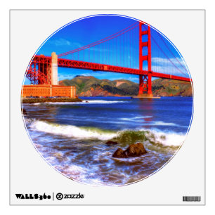 This is a 3 shot HDR image of the Golden Gate Wall Sticker