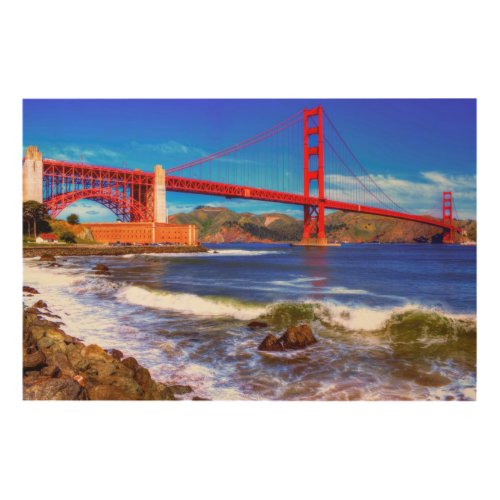 This is a 3 shot HDR image of the Golden Gate Wood Wall Decor