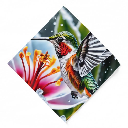 This is a beautiful frosted hibiskus hummingbird b bandana