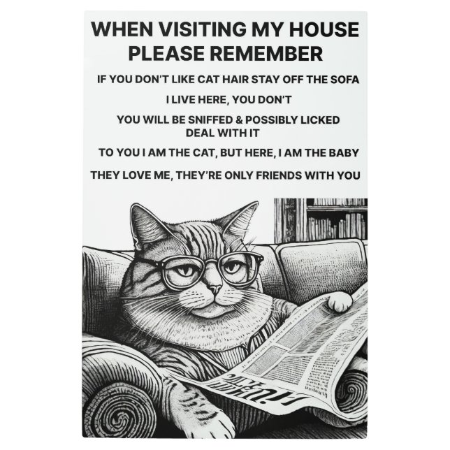 This Is A Cat Home 24"x 36" Metal Sign (Front)