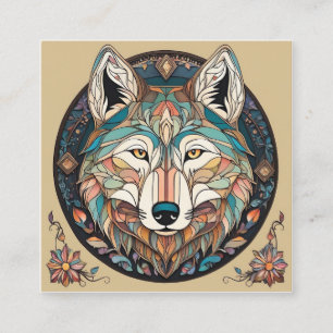 This is a hand-drawn illustration of a cute little square business card