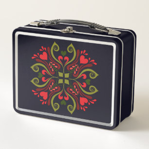 This is a Hungarian traditional pattern art, Metal Lunch Box
