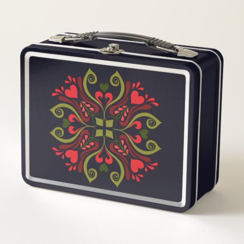 This is a Hungarian traditional pattern art Metal Lunch Box