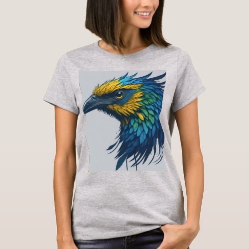 This is a multicolored bird logo t_shirt for girls