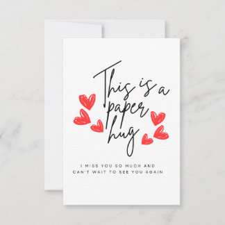 This Is a Paper Hug - Heartfelt Missing You card