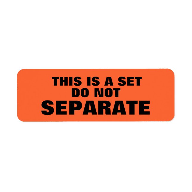 This Is A Set Do Not Separate Warning stickers (Front)